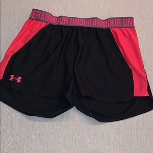 Under armour black and pink shorts size medium